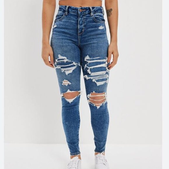 AE Ne(X)T Level Patched Curvy High-Waisted Jegging Size 8 X-Short - Picture 2 of 10